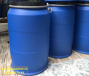 Thùng phuy nhựa cũ 200 lít 1 nắp lớn
