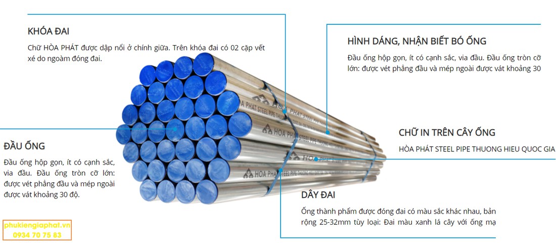 nhận biết ống mạ hòa phát