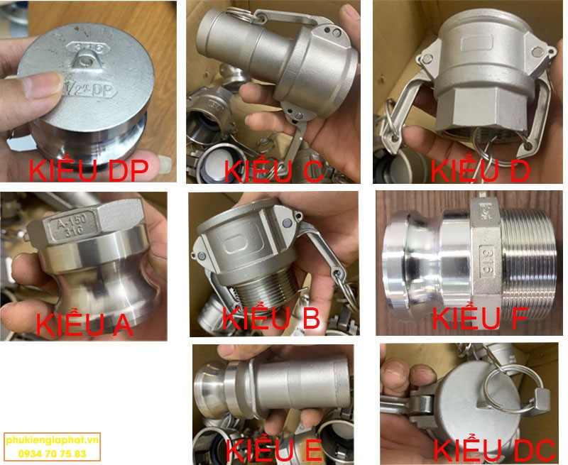 Cac loai khop noi inox nhanh camlock