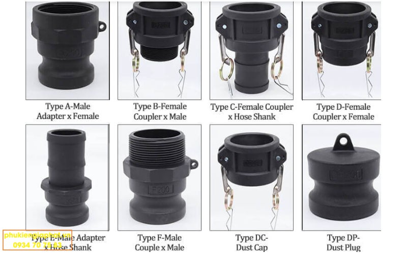 Cac loai camlock coupling nhua