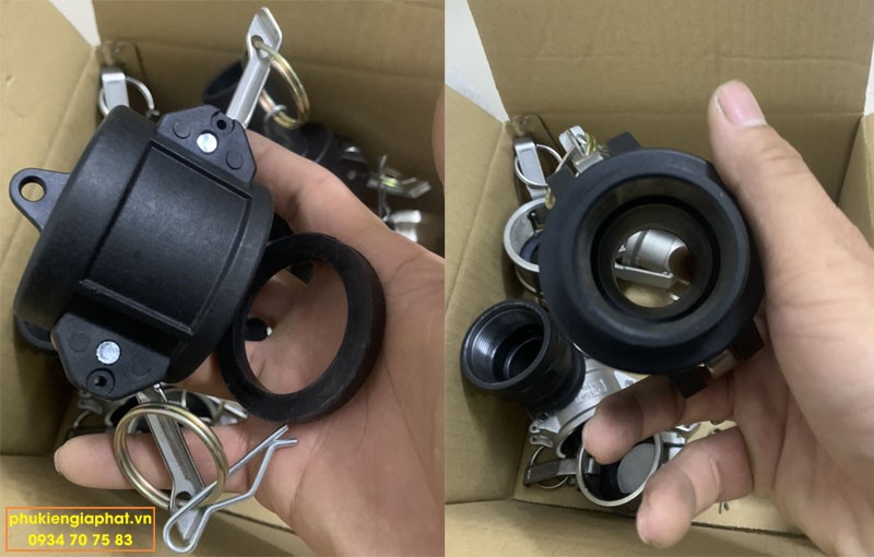 Dau chụp camlock nhua kieu DC co ron lam kin