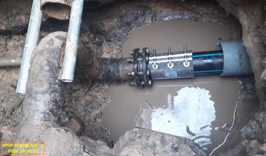 Khop noi ong hdpe bi nut dai 100mm