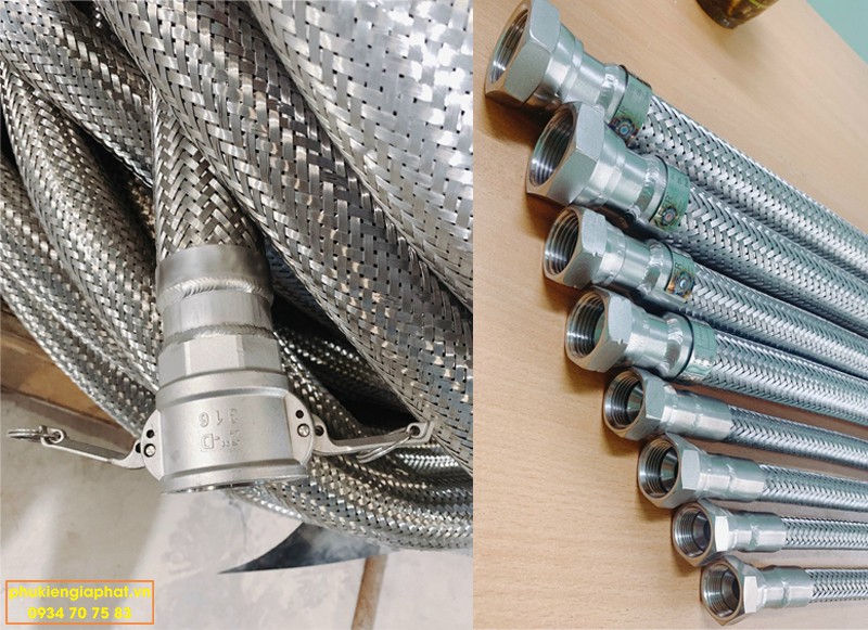 Ống mềm inox kiểu rắc co ren