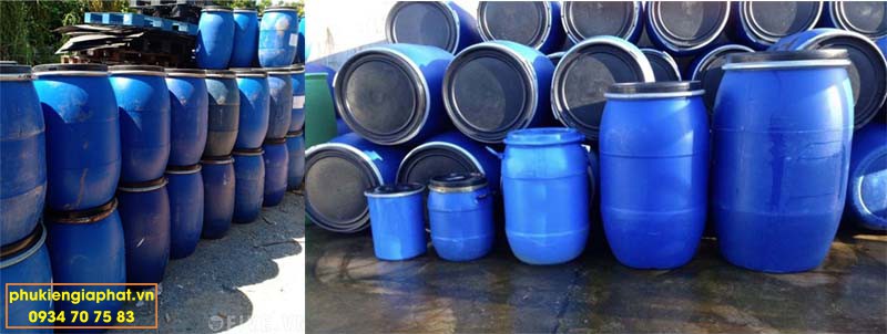 Phi nhựa 50 lít 2 đai 1 nắp lớn cũ
