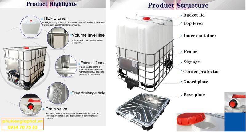 Cấu tạo của Bồn nhựa 1000L