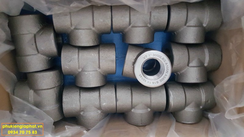 Tê đều 1 ich thép A105 chuẩn ASME B16 11 3000LBS