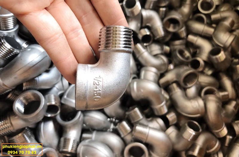 Co 90 do ren trong ngoai inox 304 DN15 sch20