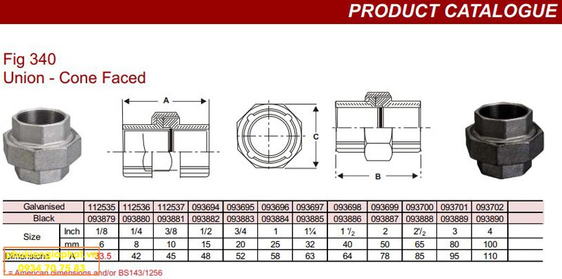 Union thread galvanized 1inch