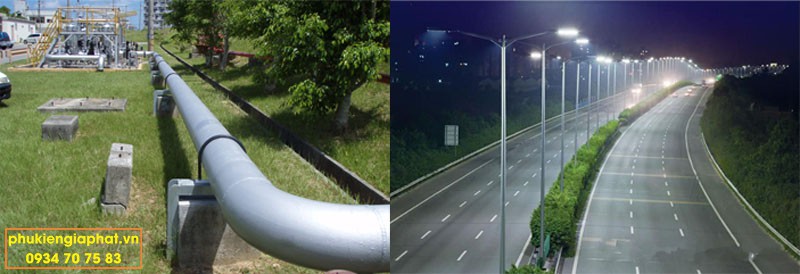 Ống tôn mạ kẽm D168 được dùng nhiều làm cột đèn chiếu sáng