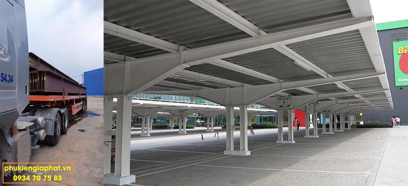 Thép I được dùng làm nhà xe