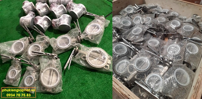 Van buom inox tay kep Ron PTFE